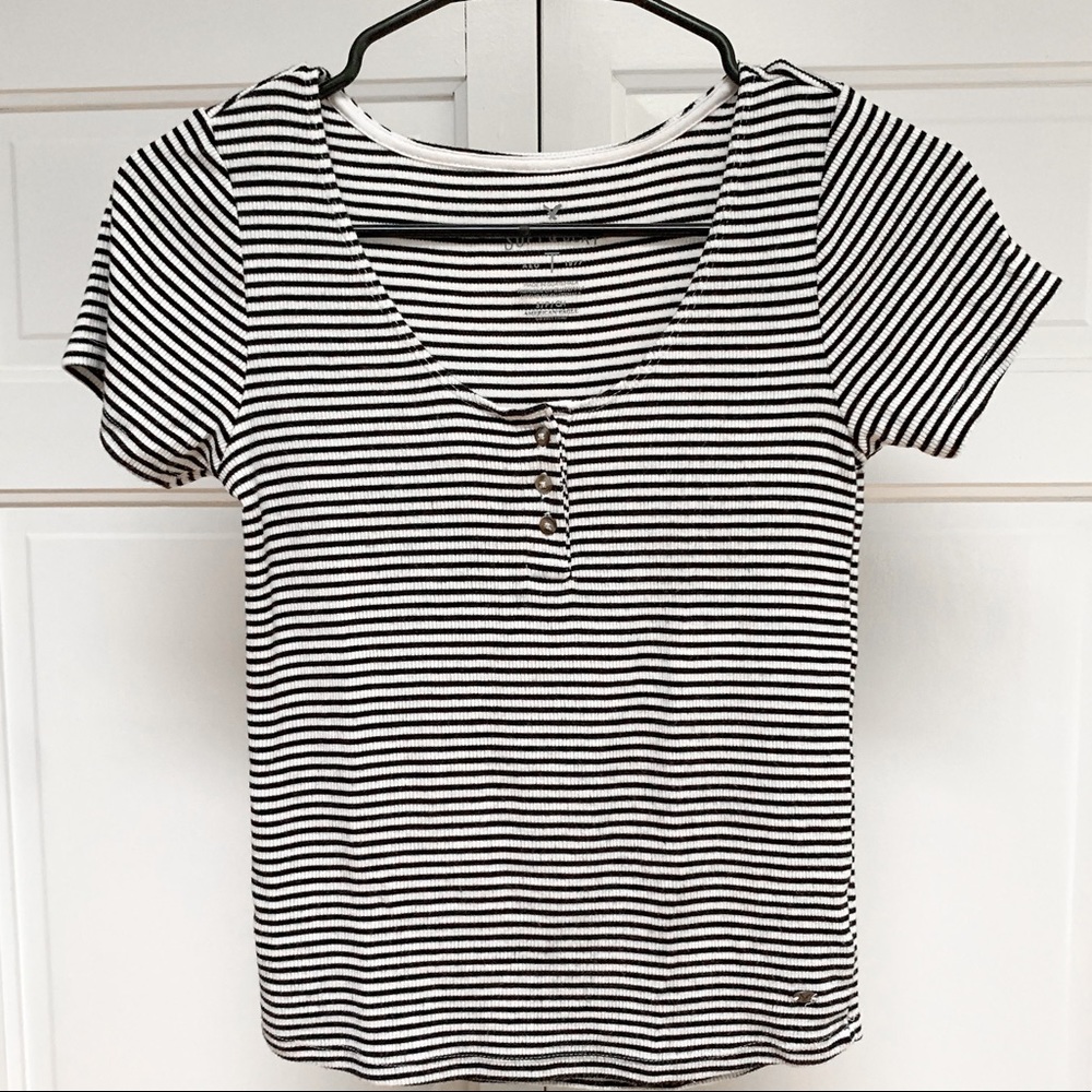 American Eagle Outfitters Soft Scoop Neck Striped Top